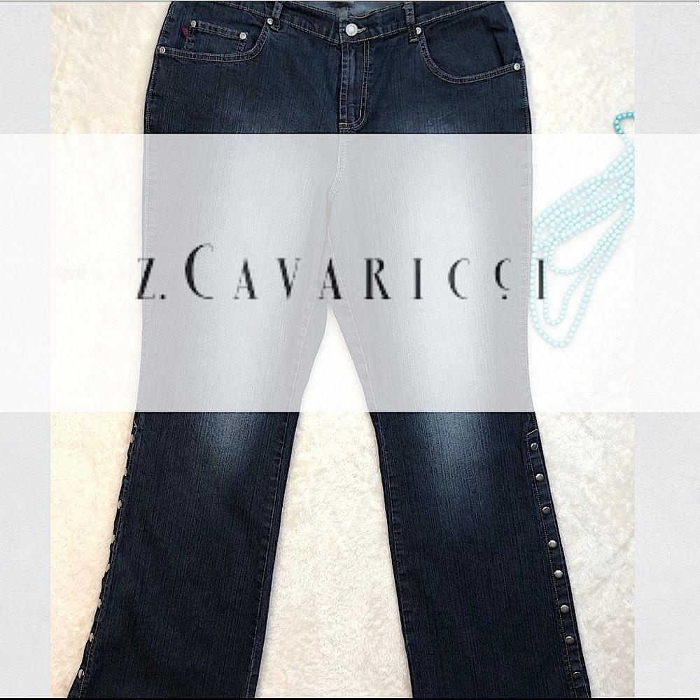 Y2K Vintage Z. Cavaricci Side Snap Western Flare Jeans sz 18